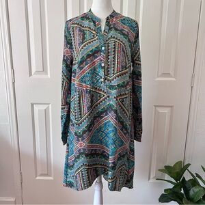 Romeo & Juliet Couture | Hi-Low, 1/2 Button Long Sleeve Dress | Size Small